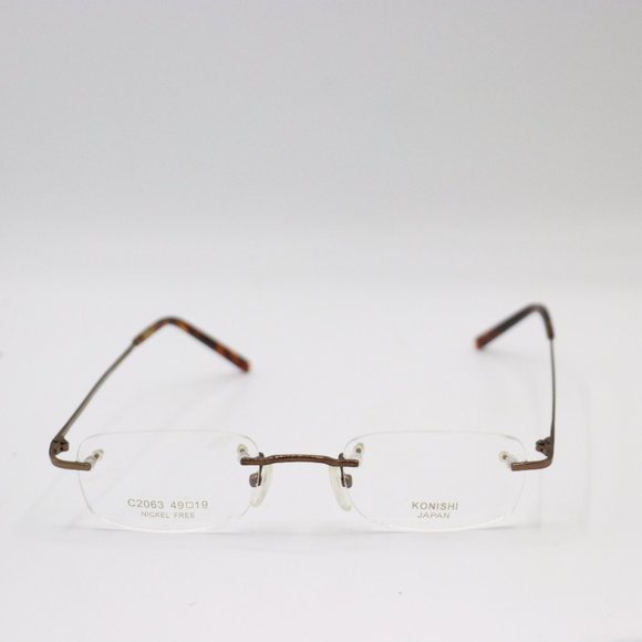 Konishi Rectangle Rimless Eyeglasses Frames Nickel Free Made in Japan 49 19 140 - Picture 1 of 3